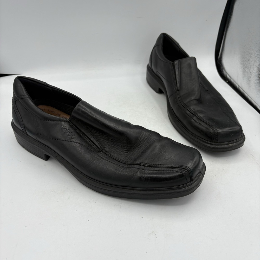 Ecco Shoes Mens Size 12‎ Black Slip On Helsinki 2 Dress Comfort Leather Business